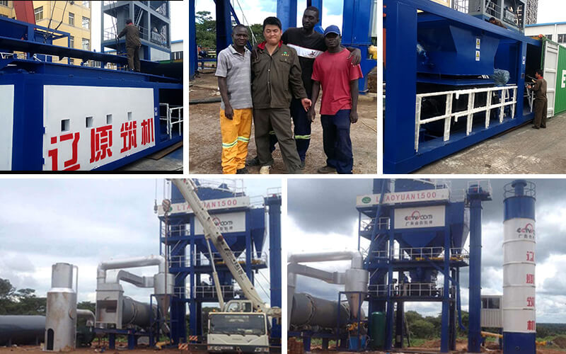 出口贊比亞LB1500瀝青攪拌站安裝調試成功